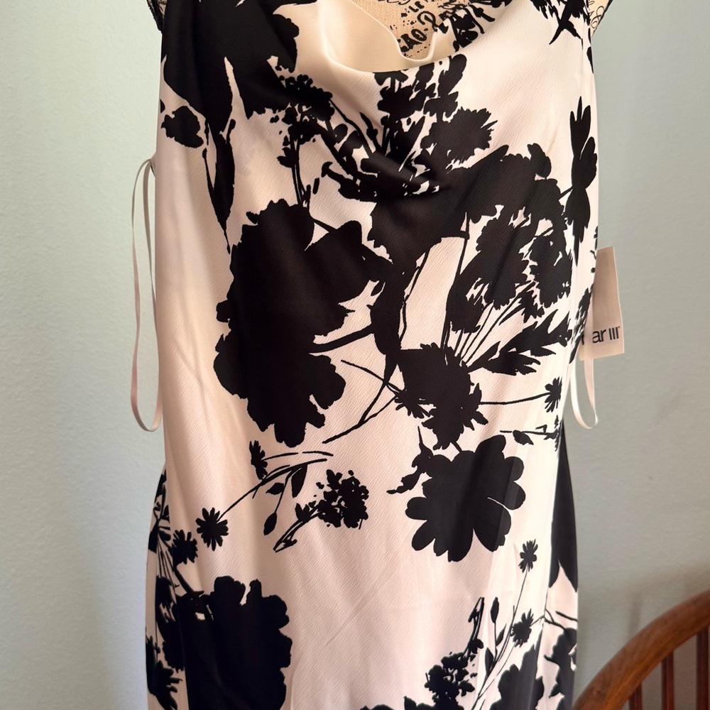 Bar III Black and White Floral Dress